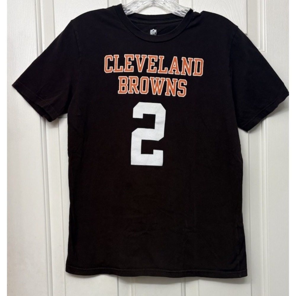 NFL Cleveland Browns Johnny Manziel #2 Brown Shirt Size YL Officially Licensed